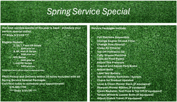 Be Ready For Spring Service Special!