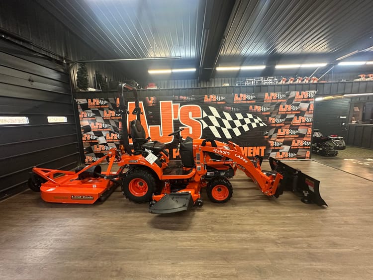 BX2380RV60-1 W/ LA344S Loader, STB0554 Snow Blade, RCR1242 Rotary Cutter