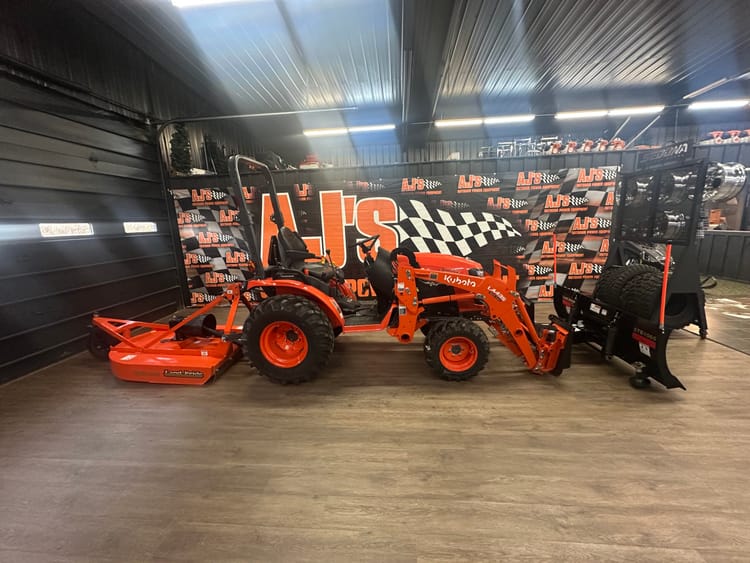 B2301HSD-1 w/ LA435 loader, STB0560 Snow Blade, and RCR1242 Rotary cutter